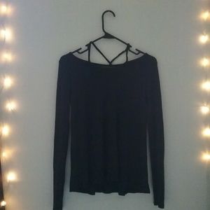 Long Sleeve Hollister Cold Shoulder Strappy Top